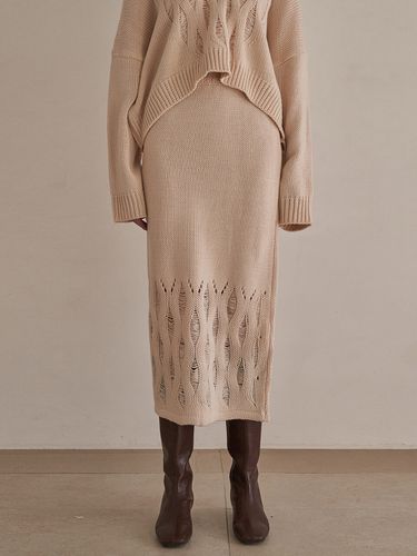 Netting H-Line Knit Skirt (Beige) - ADAUL - Modalova