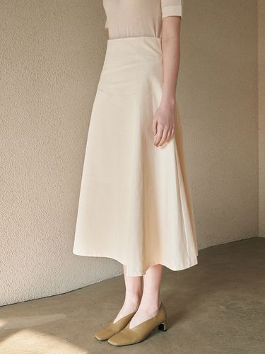 Cotton Flare Skirt (Cream) - ADAUL - Modalova