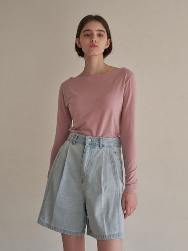 Daily Boat Neck T-Shirt (Soft Pink) - ADAUL - Modalova