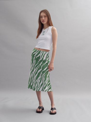 Zebra Print Midi-Skirt - Cocancl - Modalova