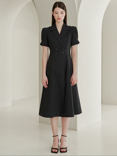 Double Button Trench Dress - FLOWOOM - Modalova