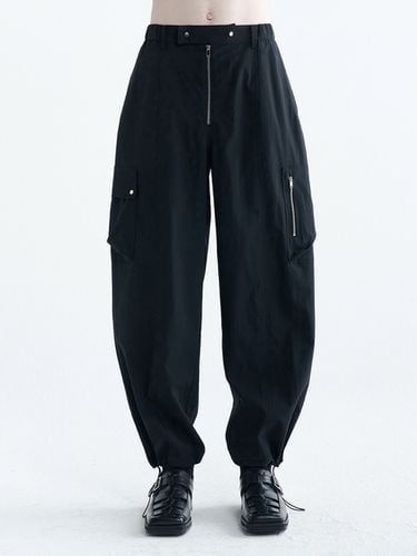 Summer Wool Zip-Up Track Pants_Black - NOIRER - Modalova