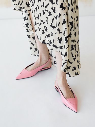 Nana Slingback Flats_Leather Pink - blanc sur blanc - Modalova