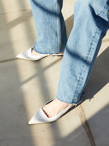 Nana Slingback Flats_Leather White - blanc sur blanc - Modalova