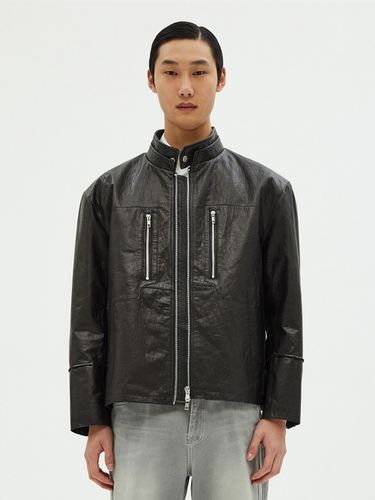 Moto Leather Jacket (Black) - ANDROS - Modalova