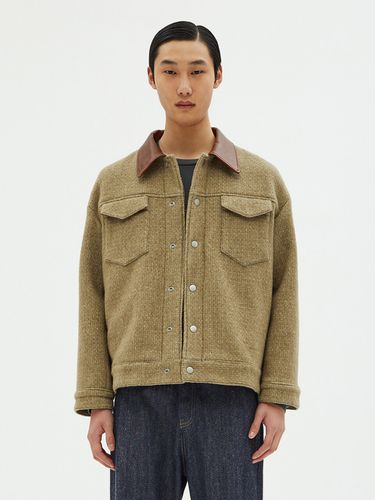 Wool Blend Cardigan Khaki - ANDROS - Modalova