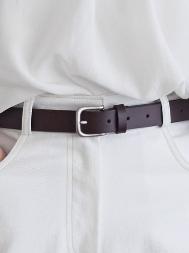 Cowhide Square Belt - Brown - LOEIL - Modalova