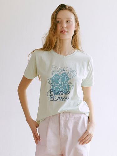 Marble Flower T-shirt_Mint - ETMON - Modalova