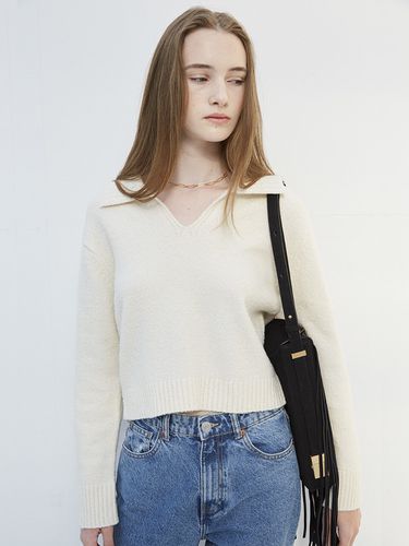 Cream Knit Sweater - Ike - Modalova