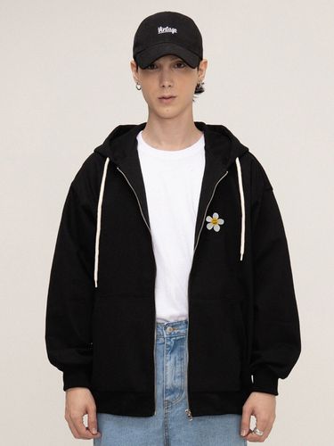 Flower Embroidery Hooded Jacket - GRAVER - Modalova