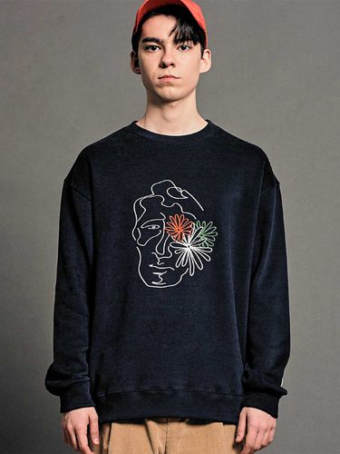 Face-Off Drawing Embroidered Sweatshirt - FFEFF STUDIO - Modalova