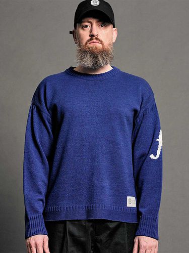 Wool-Blend Logo Sweater Cobalt Blue - FFEFF STUDIO - Modalova