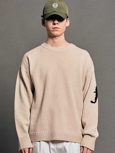 Wool-Blend Logo Sweater Cream Beige - FFEFF STUDIO - Modalova