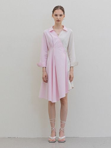 Draping Shirt Dress Pink - DEFEMME - Modalova