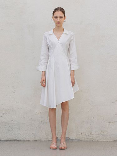 Draping Shirt Dress White - DEFEMME - Modalova