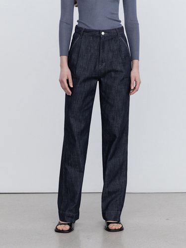 Logo Embroidered Straight Leg Jeans_Indigo - RE RHEE - Modalova