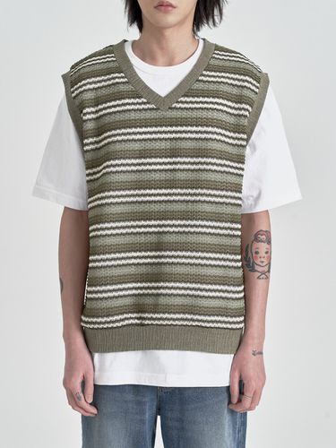 Ethnic Knit Vest Green - inexcis - Modalova