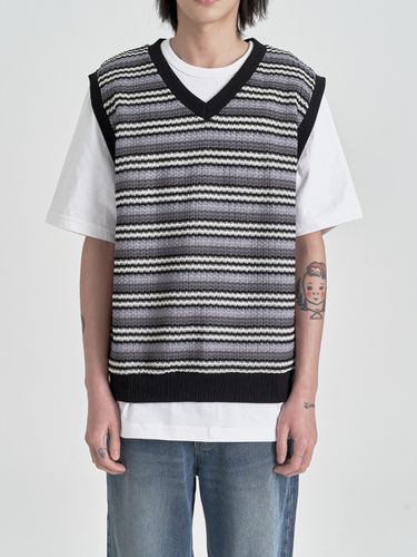 Ethnic Knit Vest Black - inexcis - Modalova