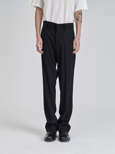 Plain Wool Slacks Black - inexcis - Modalova