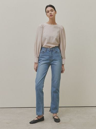 Side Slit Straight Denim Pants (2 Colors) - HACIE - Modalova