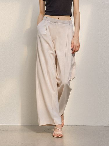 Life Wide One Tuck Pants Beige - DEFEMME - Modalova