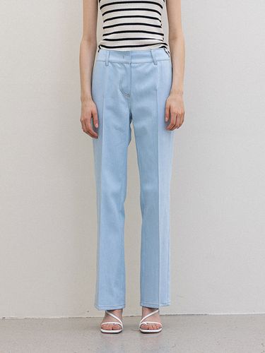 Semi Boot Cut Denim Pant Light Blue - DEFEMME - Modalova