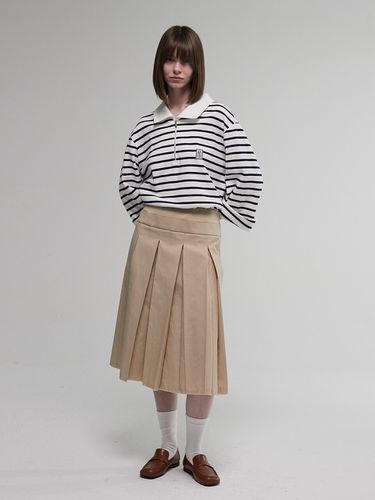 Cotton Pleats Skirt_Beige - AEER - Modalova