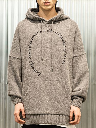 Circle Opinion Hoodie Knit _ Grey - MASSNOUN - Modalova