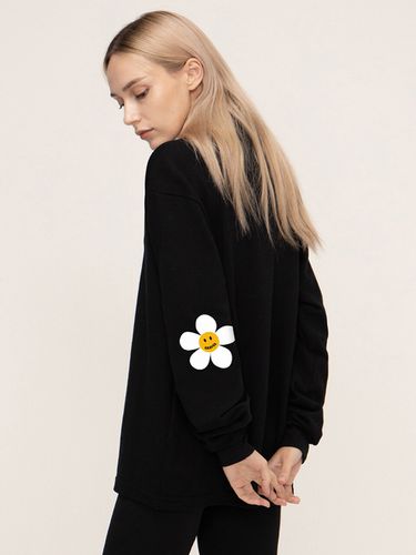 Flower Elbow Long Sleeve Pique Shirt - GRAVER - Modalova