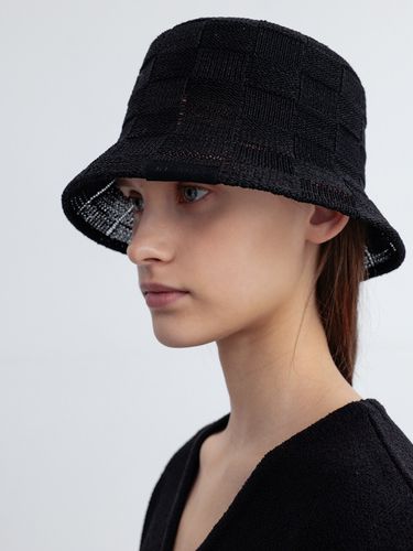 Checkered Pattern Bucket Hat - RE RHEE - Modalova