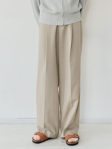 Pintuck Long Wide Pants_Beige - ROCCI ROCCI - Modalova