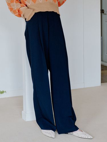 Pintuck Long Wide Pants_Navy - ROCCI ROCCI - Modalova