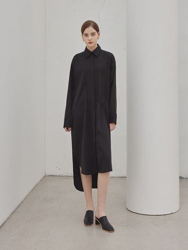 Vanessa Collar Silky Long Dress_Black - a.riff - Modalova