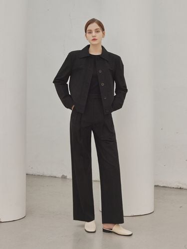 Medison Two Pintuck Wide Pants_Black - a.riff - Modalova