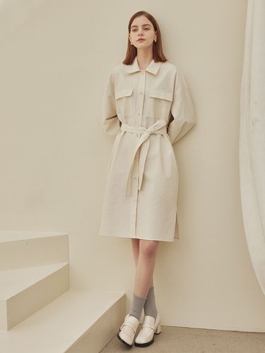 Ray Collar Two Pocket Shirts Dress_IV - a.riff - Modalova