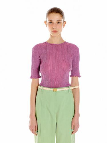 UTIL Pleated Knit Top - Pink - EENK - Modalova