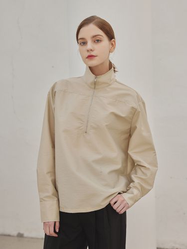 Leblanc Half Zip-up Shirts_Beige - a.riff - Modalova