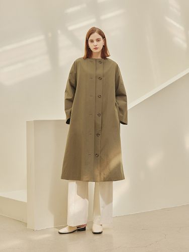 London 2-Way Non Collar Outer Dress_Khaki - a.riff - Modalova