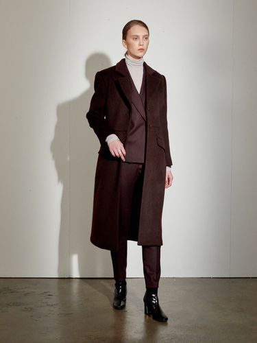 Cashmere Dor Coat_ Brown Wine - DEFEMME - Modalova