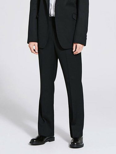 Wool Semi-wide Pants Black - Moth - Modalova