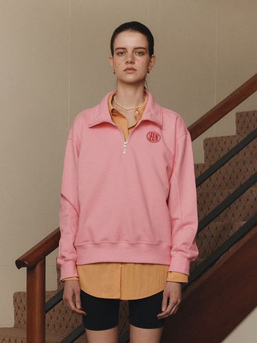 Half Zip Up Sweatshirt_Pink - LEUNI - Modalova