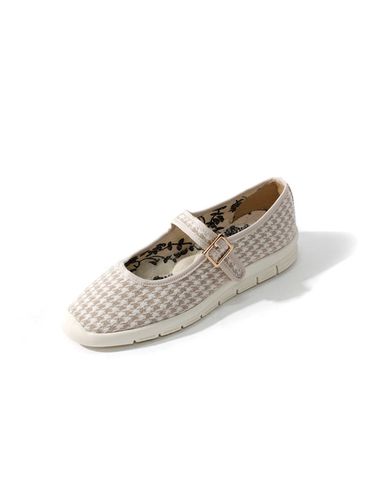 Hazel Hound Tooth Check Velcro Sneakers Flat - SHOEHI - Modalova