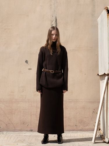 Wool Long Skirt_Dark Brown - RRACE - Modalova