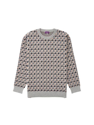 Overfit Houndstooth Knit_Grey - STCO - Modalova