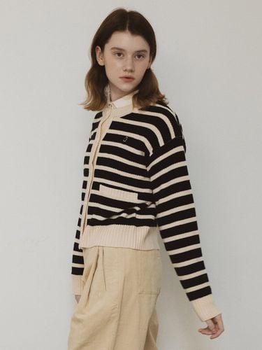 Women Stripe Knit Cardigan (2 Colors) - COMONINOZ - Modalova