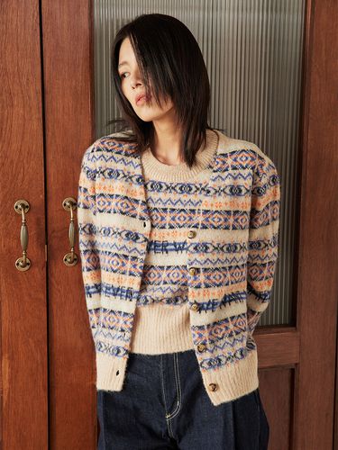 Fair Isle Cardigan (Beige) - whatever we want - Modalova