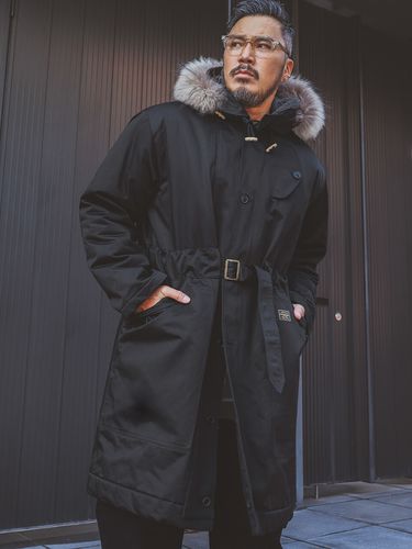 Military Boa Hooded Bomber Jacket_Black - RUGGED HOUSE - Modalova