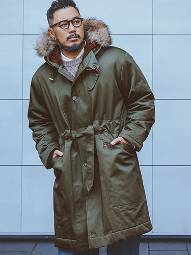 Military Boa Hooded Bomber Jacket_Khaki - RUGGED HOUSE - Modalova