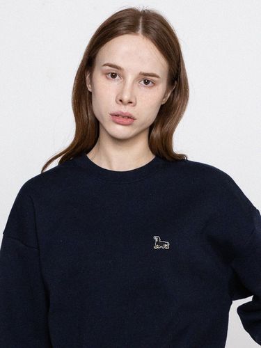 Yellow Boots Puppy Embroidery Sweatshirt_Navy - GRAVER - Modalova