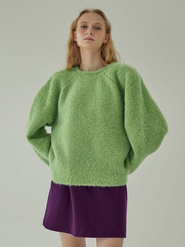 Furry Wool Knit_Pea Green - overdueflair - Modalova